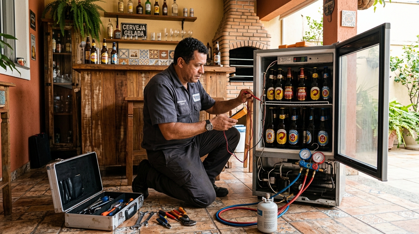 Recarga de gás refrigerante de cervejeira em Cuiabá‑MT